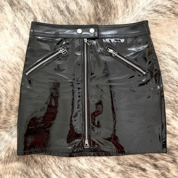 Rag & Bone Racer Patent-leather mini skirt. Size Us 25. - Picture 2 of 7